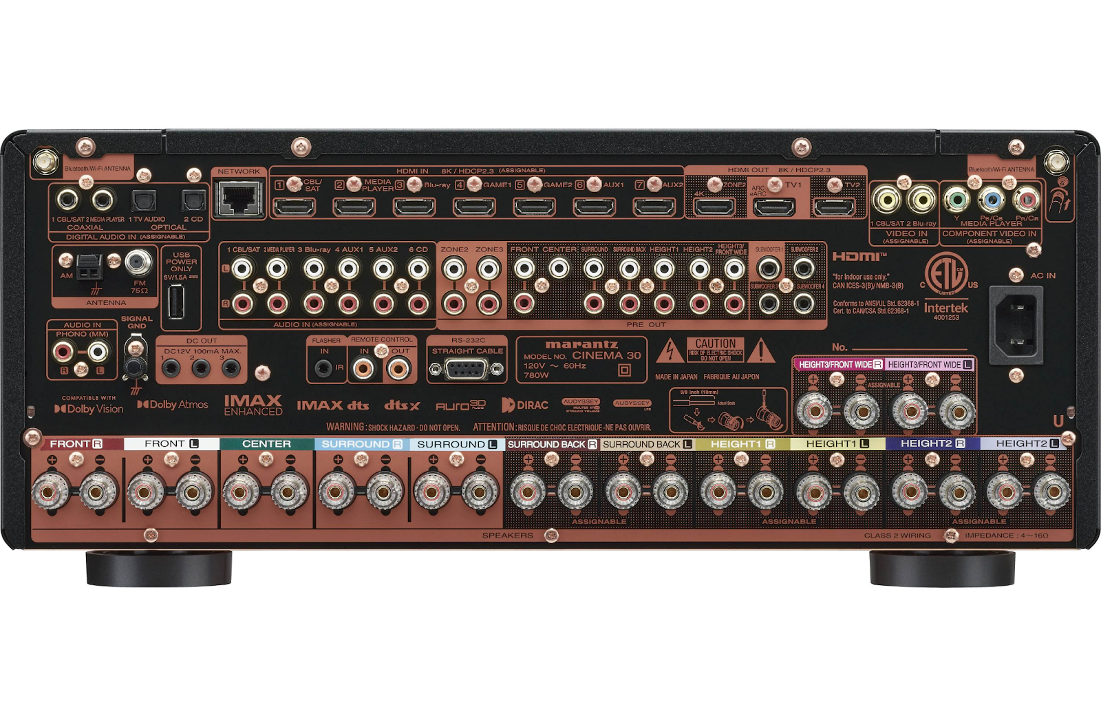 Marantz Cinema 30 rear view.